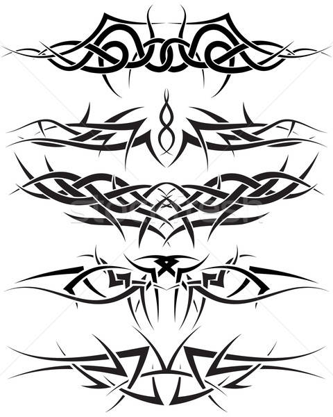Tattoos ingesteld patronen Tribal tattoo ontwerp Stockfoto © angelp