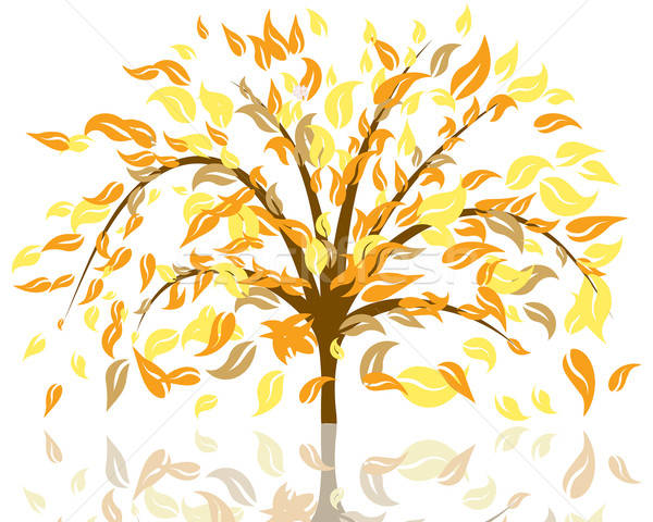 Stok fotoğraf: Sonbahar · ağaç · düşen · yaprakları · bilgisayar · orman