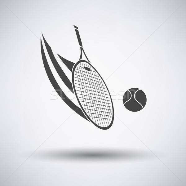Raquette de tennis balle icône gris sport corps Photo stock © angelp