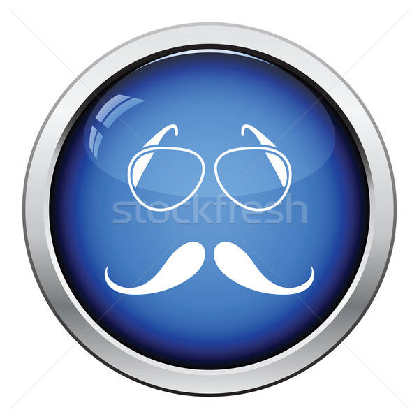 óculos bigode ícone botão projeto Foto stock © angelp