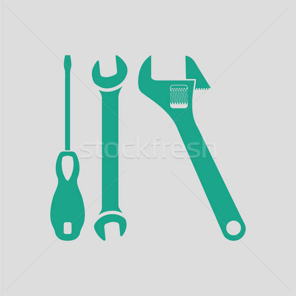 Wrench and screwdriver icon Stock photo © angelp