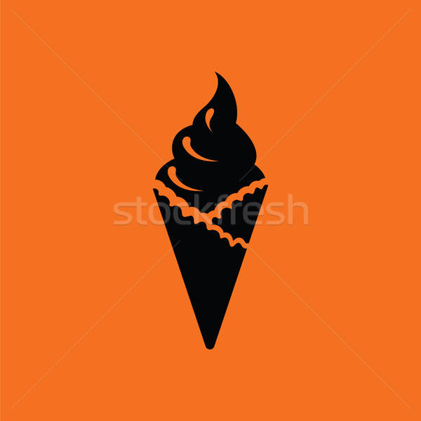 îngheţată icoană portocaliu negru petrecere zi de naştere Imagine de stoc © angelp