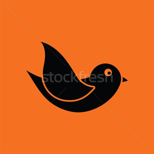 Oiseau icône orange noir nature web [[stock_photo]] © angelp