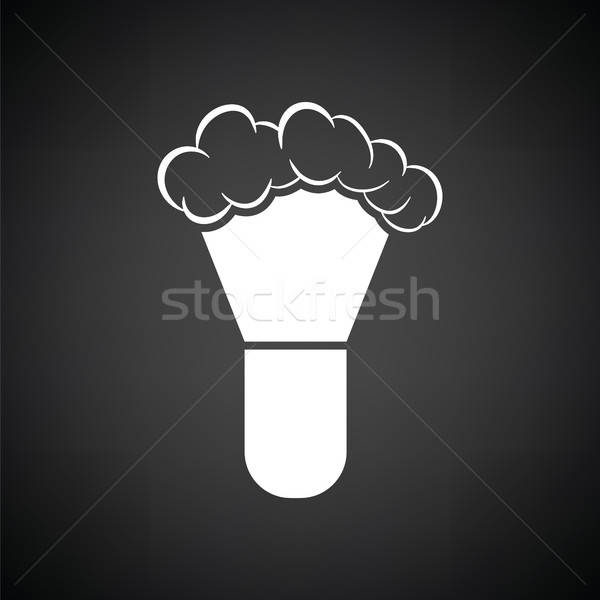 Pinsel Symbol schwarz weiß Haar Hintergrund Männer Stock foto © angelp