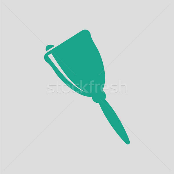 Stockfoto: School · hand · bel · icon · grijs · groene