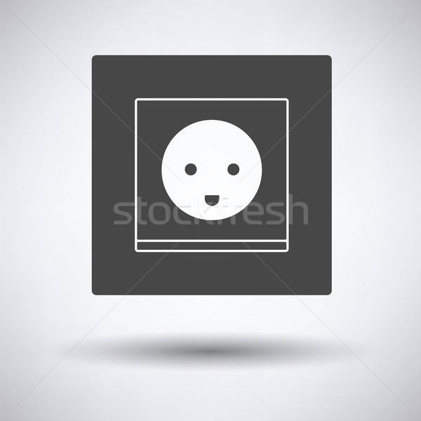 Elektrische stopcontact icon grijs teken energie Stockfoto © angelp