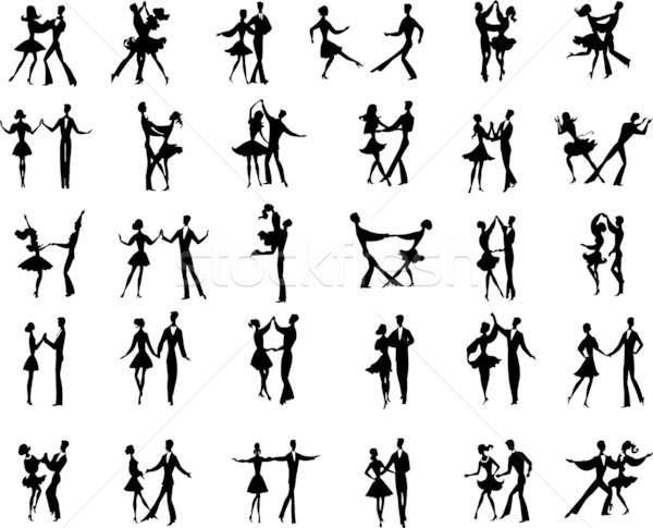Bálterem táncosok gyűjtemény vektor pár lány Stock fotó © angelp