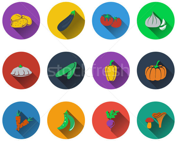 Set of vegetables icons Stock photo © angelp