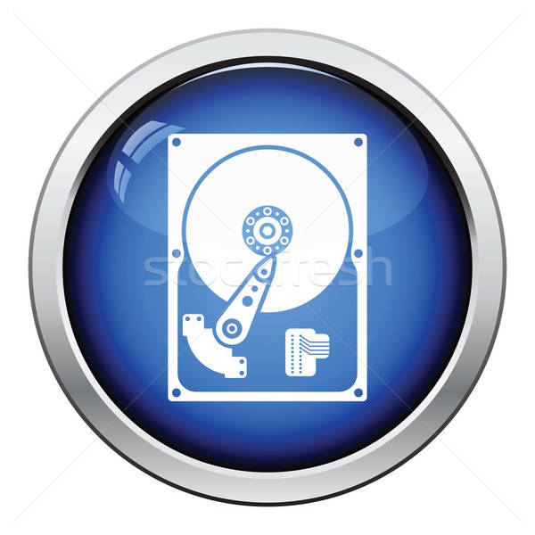 жесткий икона кнопки дизайна компьютер Сток-фото © angelp
