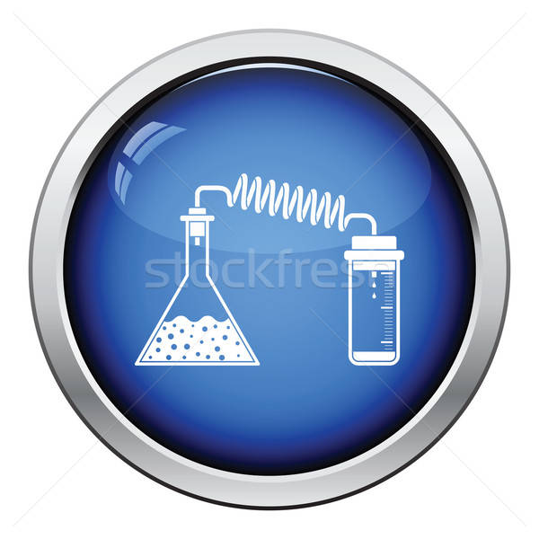 Icon of chemistry reaction with two flask Stock photo © angelp