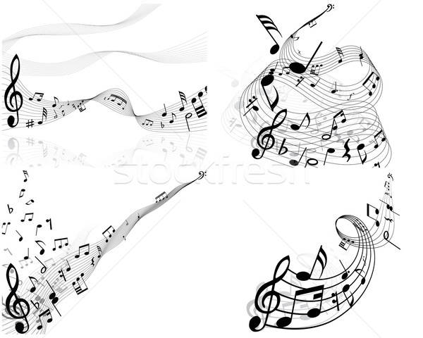 Set notiţe patru vector Note muzicale personal Imagine de stoc © angelp