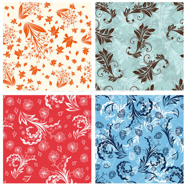 seamless floral backgrounds set Stock photo © angelp