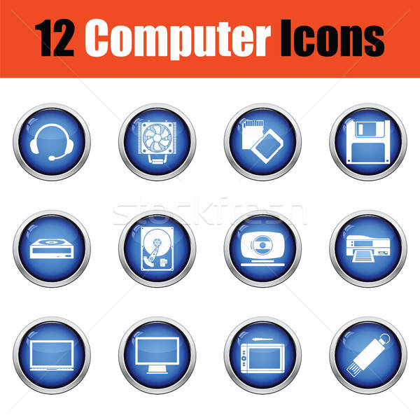 Set pictograme de calculator buton proiect Internet Imagine de stoc © angelp