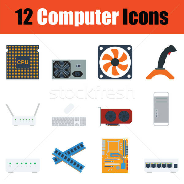 Computer icon set Stock photo © angelp