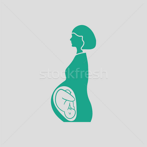 Pregnant woman with baby icon Stock photo © angelp