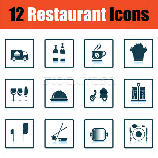 Stock photo: Restaurant icon set