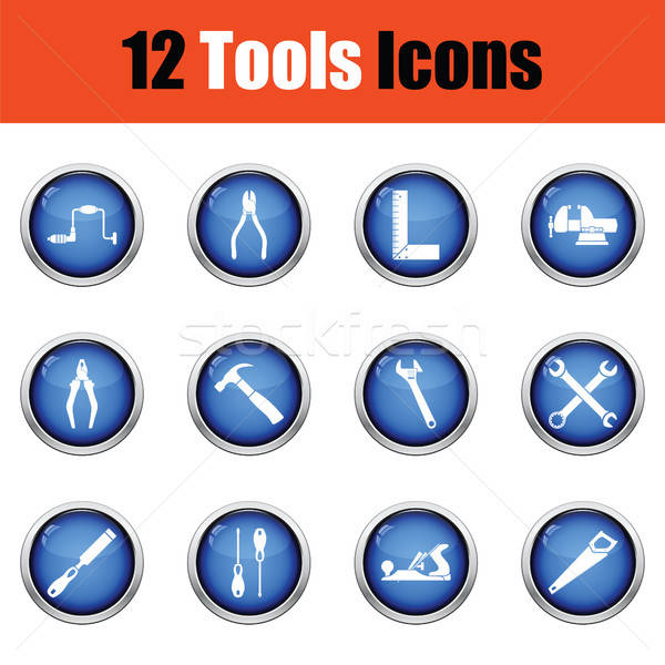 Tools icon set.  Stock photo © angelp