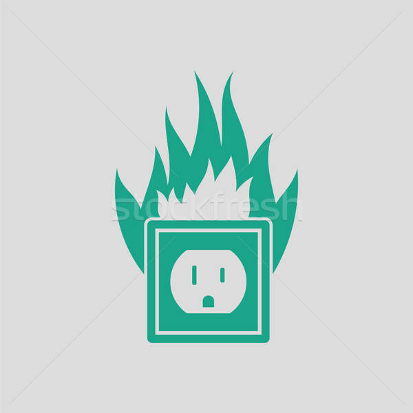 Electric outlet fire icon Stock photo © angelp