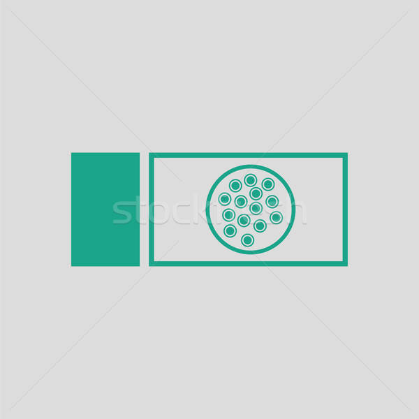 Bakteria szkła ikona szary zielone medycznych Zdjęcia stock © angelp