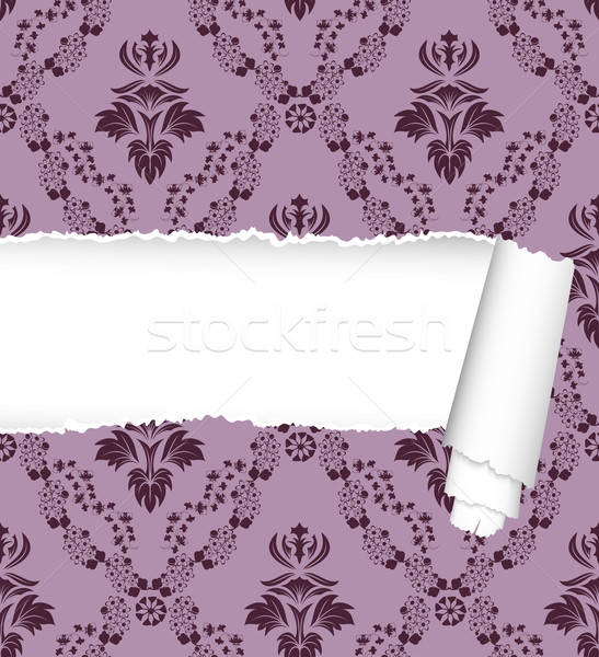 seamless damask pattern with ripped copy-space Stock photo © angelp