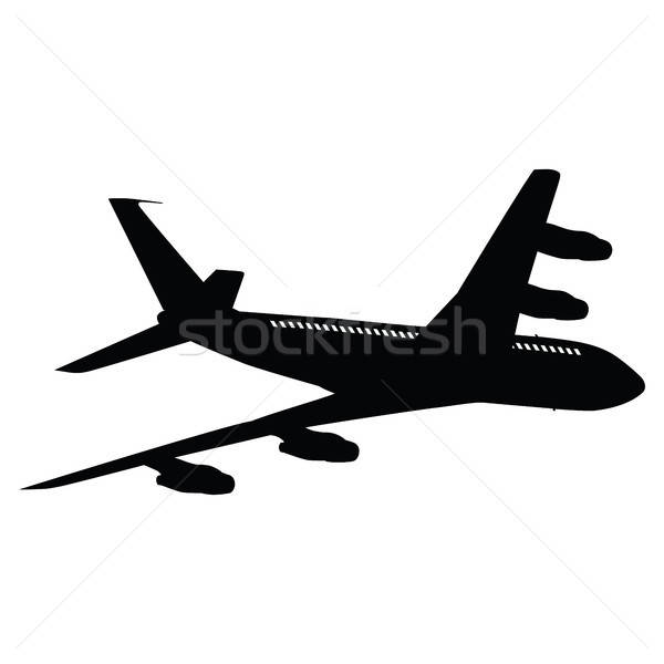 Avião silhueta branco tecnologia fundo viajar Foto stock © angelp