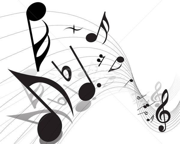 Notlar personel vektör müzik notaları dizayn anahtar Stok fotoğraf © angelp
