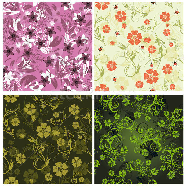 seamless floral backgrounds set Stock photo © angelp