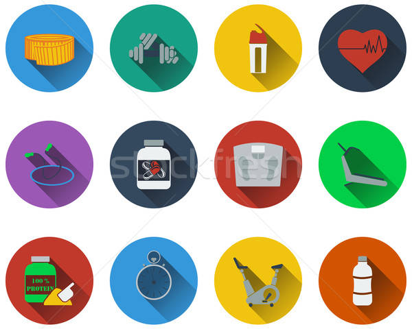 Set of fitness icons Stock photo © angelp