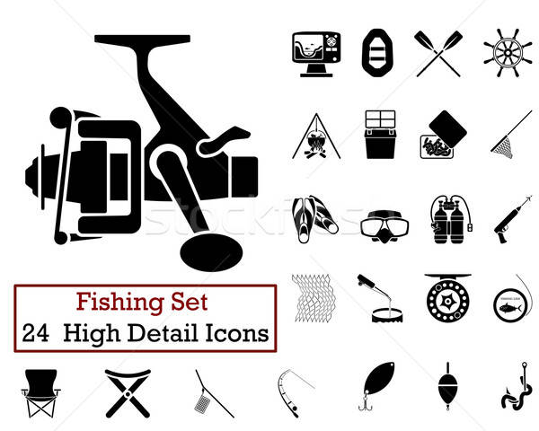 24 Fishing Fishing Icons Stock photo © angelp