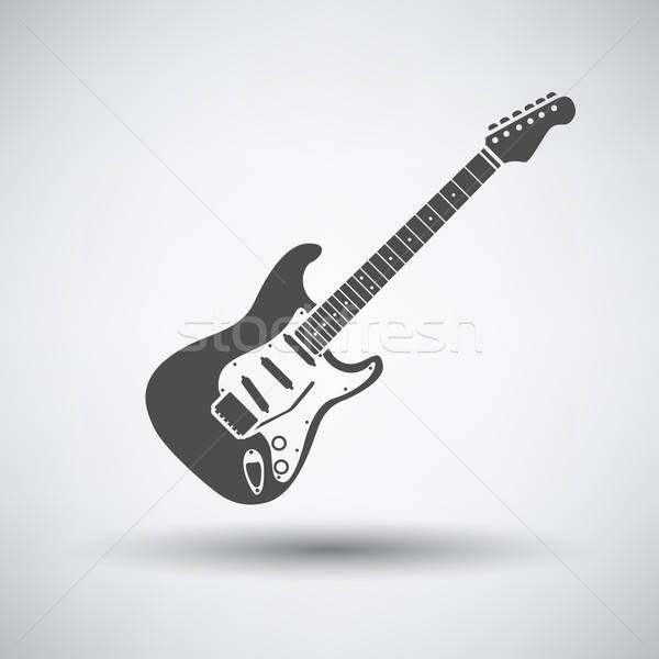 [[stock_photo]]: Guitare · électrique · icône · gris · résumé · design · fond