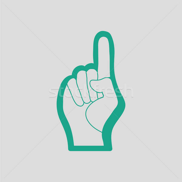 Fan foam hand with number one gesture icon Stock photo © angelp