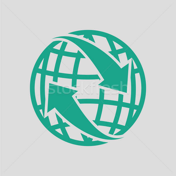 Globe with arrows icon Stock photo © angelp