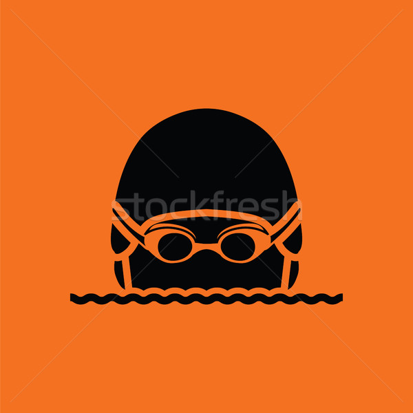Swimming man head icon Stock photo © angelp