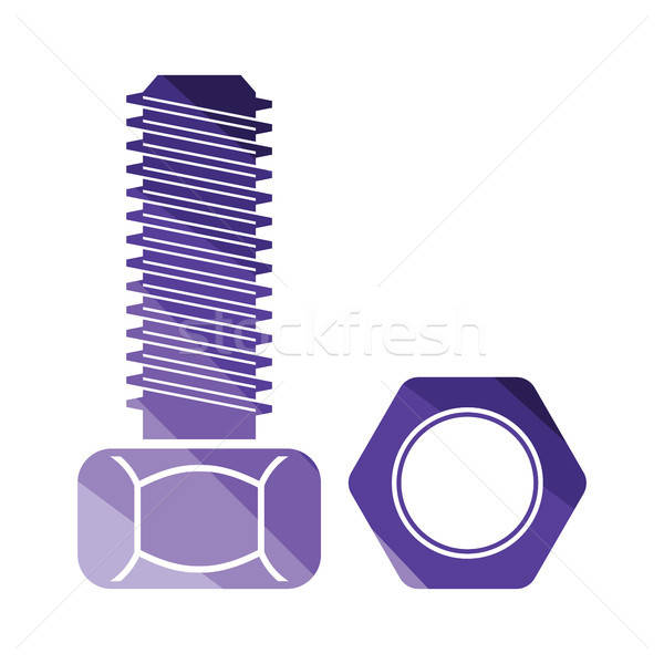 Icon of bolt and nut Stock photo © angelp