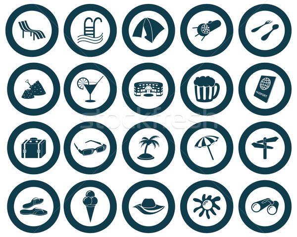 travel icons set Stock photo © angelp