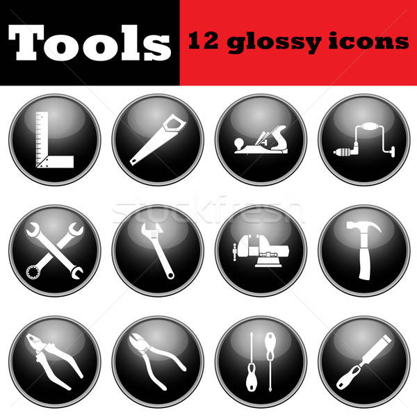 Ingesteld tools glanzend iconen eps Stockfoto © angelp