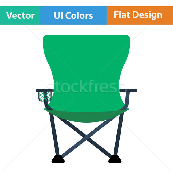 Flat design icon of Fishing folding chair Stock photo © angelp