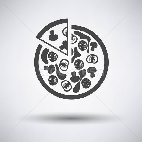 Pizza on plate icon Stock photo © angelp