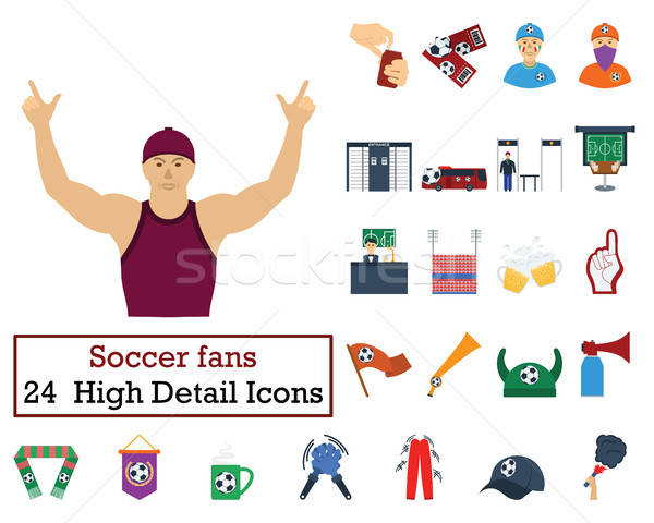 Set of 24 Football Fans Icons Stock photo © angelp