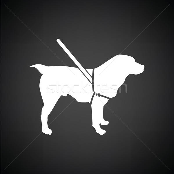 ストックフォト: ガイド · 犬 · アイコン · 黒白 · 男 · にログイン