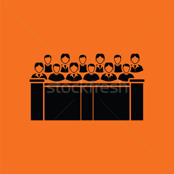 Jury icon oranje zwarte business justitie Stockfoto © angelp
