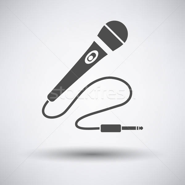 Karaoke microfone ícone cinza assinar rádio Foto stock © angelp
