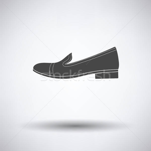 Mujer bajo tacón zapato icono gris Foto stock © angelp