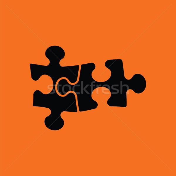 Puzzle döntés ikon narancs fekete iroda Stock fotó © angelp