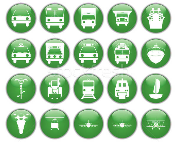 Transporte conjunto diferente vetor os ícones do web Foto stock © angelp