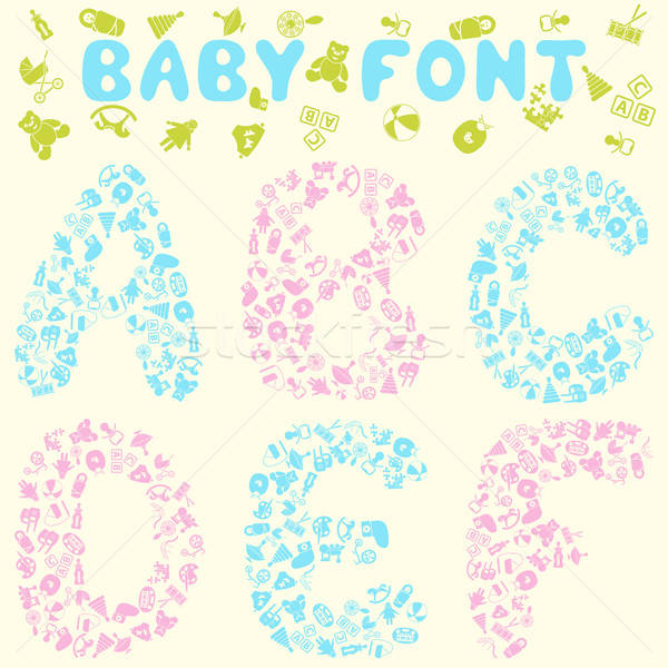 Baby font design Stock photo © angelp