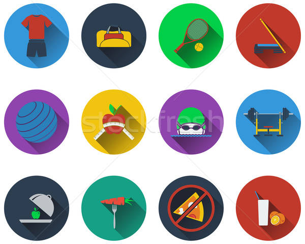 Set of fitness icons Stock photo © angelp