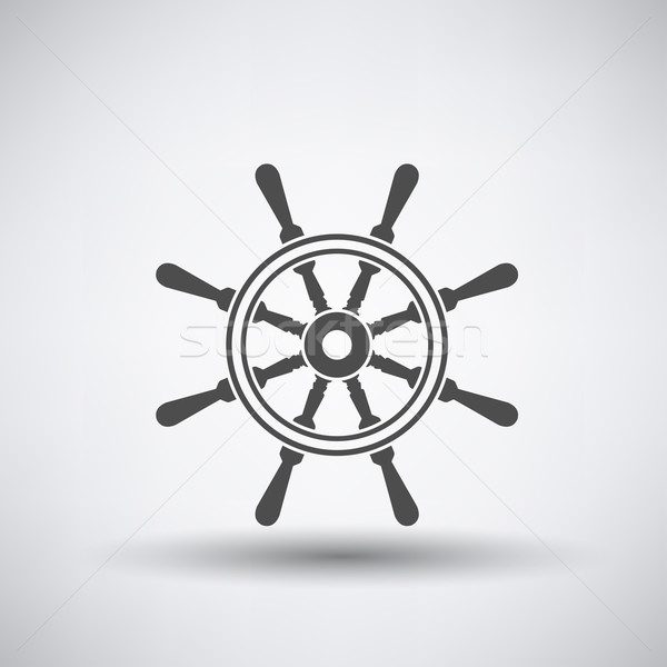 Stuur icon vissen grijs abstract zee Stockfoto © angelp