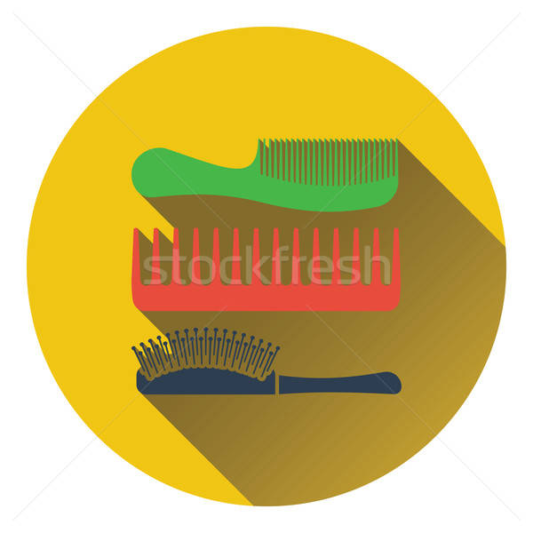 Saç fırçası ikon renk dizayn moda saç Stok fotoğraf © angelp
