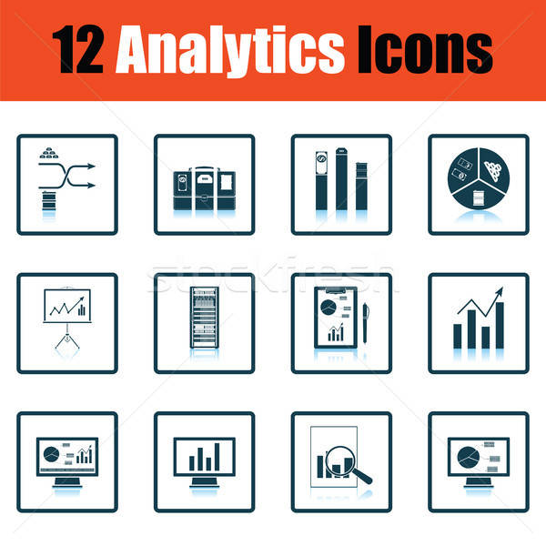 Analytics icon set Stock photo © angelp
